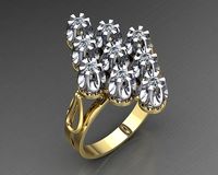 MGold026  Romb Ring whit Diamonds 3dmodel 3D print ready | 3D