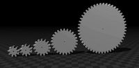 Cog-wheels 9 to 50 teeth m2 h5 d2 | 3D