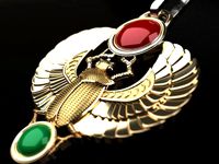 Winged Scarab pendant classic | 3D