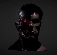 ARNOLD T2 STYLE BATTLE DAMAGED TERMINATOR INSPIRITED BUST | 3D