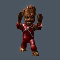 BABY GROOT WITH RAVAGER CLOTHES INSPIRITED FIGURE | 3D