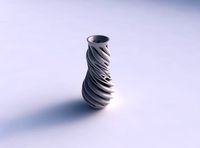Vase with medium intertwining lines very twisted | 3D