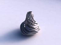 Vase bulb with twisted inner and outer lines twisted and tapered 2 wavy | 3D