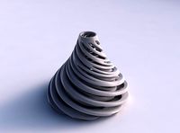 Vase flask with twisted inner and outer lines very twisted and tapered 2 | 3D