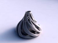 Vase flask with twisted inner and outer lines twisted and tapered 2 wavy | 3D