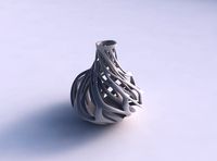 Vase flared with twisted inner and outer lines twisted and tapered 2 wavy | 3D