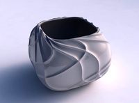 Bowl semi-quadratic wavy sparse extruded lines | 3D