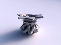 Vase alien wide with smooth cuts and starry shape top eccentric | 3D