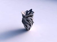 Vase rose spikes squeezed with intersection through cuts wavy top | 3D