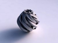 Vase oval with intersection throught cuts twisted and squeezed | 3D