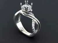 Round center criss-cross shank | 3D