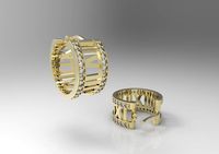 Earrings with roman numbers | 3D