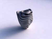 Vase wide top with twisted inner and outer lines very twisted and tapered wavy | 3D