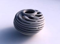 Vase wide top with twisted inner and outer lines very twisted and tapered 2 | 3D