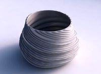Bowl twisted elipse with twisted extruded lines | 3D