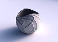 Bowl compressed 3 wavy sparse extruded lines | 3D