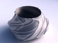 Bowl twisted elipse wavy sparse extruded lines | 3D