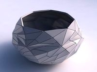Bowl squeezed twisted with mosaic plates | 3D