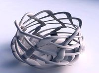 Bowl wide cylindrical with interlacing thin lattice wide middle | 3D