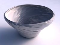 Bowl wide and twisted with twisted rocky bulges | 3D