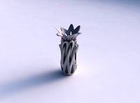 Vase rose spikes with intersection through cuts streched and wavy top | 3D
