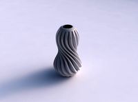 Vase slim wavy squeezed mid with extruded lines twisted and squeezed | 3D