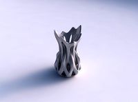 Vase curved with intersection through cuts streched top | 3D