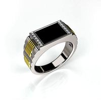 Mens ring with black onyx 003 | 3D