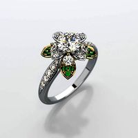 Engagement ring with round gemstone 014 | 3D