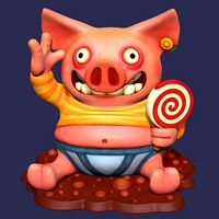 Happy as a Pig Print Ready | 3D