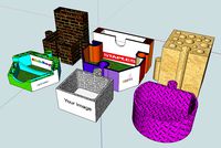 A set of Six Jigsaw desk tidy pots - 3D printable and reconfigurable  | 3D