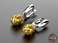 Easter eggs collection earrings set 6 hollow 0140 | 3D
