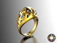 Easter eggs collection ring set 6-7 with gems 0140 | 3D