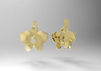 Simple orchid orchidea orchidacea earrings | 3D