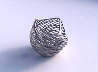 Bowl compressed and twisted with twisted organic lattice | 3D