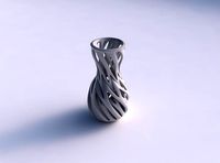 Vase curved hourglass with intertwining lines twisted | 3D