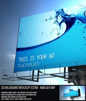 3D Billboard Mockup Scene - Max & V-Ray