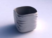 Vase quadratic stumpy with fibers smooth inside | 3D