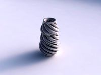 Vase with fat intertwining lines very twisted | 3D