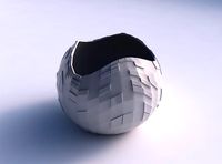 Bowl Spheric wavy with wavy scattered grid plates | 3D