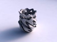 Vase double rose spikes with intersection through cuts twisted and tapered 2 | 3D