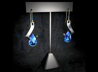 Modern Blue Diamond Earrings | 3D