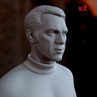 3d printable model Steve McQueen bust | 3D