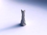 Vase twisted squeezed and bent hexagon 2 with wavy sparse extruded lines | 3D