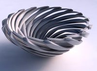 Bowl funnel with twisted sharp muscle structure twisted and squeezed | 3D