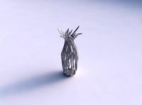 Vase wide mid wth twisted branches streched and wavy top | 3D
