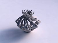 Vase wide mid wth twisted branches squeezed | 3D