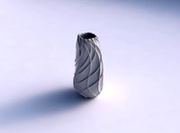 Bottom wide vase helix with wavy sparse extruded lines | 3D