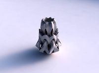 Vase alien wide with smooth cuts and starry shape top long neck | 3D
