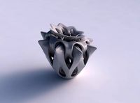 Vase rose spikes with intersection through cuts squeezed with streched top corner | 3D